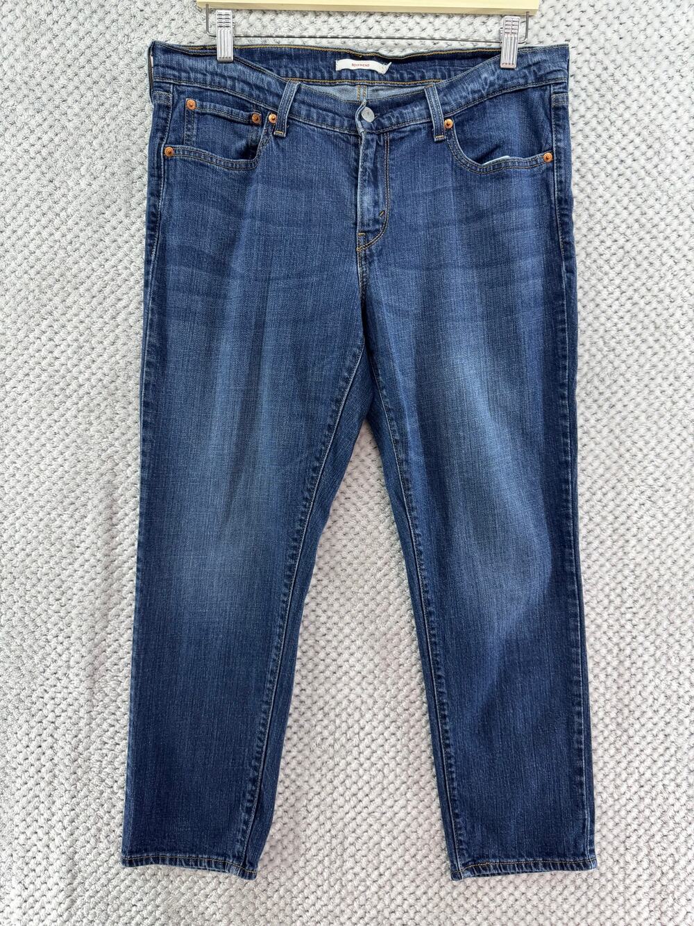 Levis Boyfriend Jeans Women 31 Blue Denim Mid Rise 25" Inseam